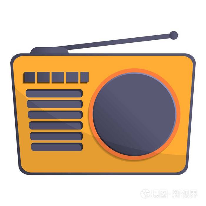 无线电天线图标. 在白色背景上隔离的网络设计无线电天线矢量图标卡通