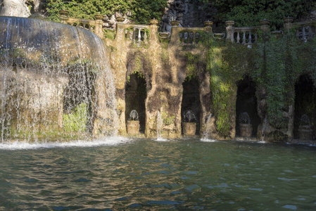 este in Tivoli on a Sunny summer day. The attraction of the city