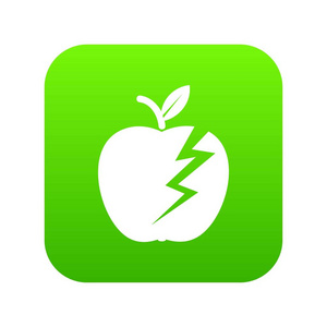 闪电苹果图标绿色向量