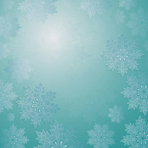 圣诞清淡的绿松石组合与一套优雅的白色雪花