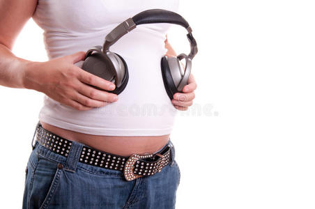 孕妇肚皮带耳机