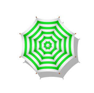 绿白条纹沙滩伞图片