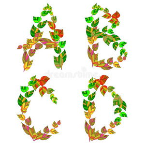 英语字母表制作枝叶丛生。