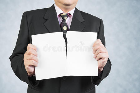 商人撕纸白纸图片