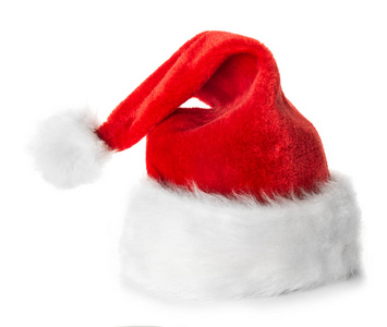 白色背景的圣诞老人红帽子