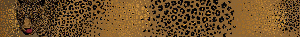 动物指纹。非洲捕食者豹，毛皮斑。矢量图。在金箔背景上打印黑色。抽象模式。模板为设计围巾，室内装饰..像野兽一样。