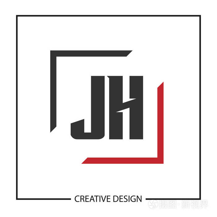 初始jh字母标志模板设计