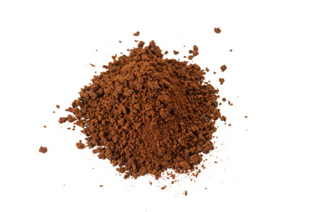 干棕色速溶咖啡粉关闭。