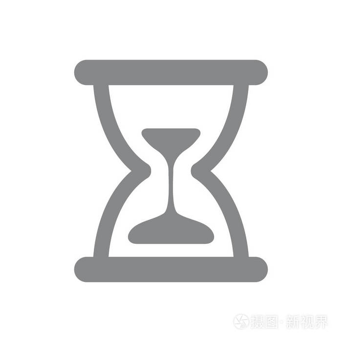 矢量沙漏图标.沙子时钟标志和标志例证在白色背景