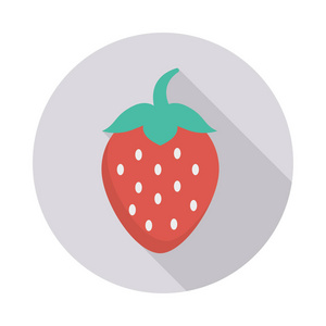 草莓水果平面图标插图