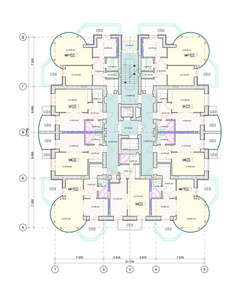 多层建筑平面图平面图详细建筑技术图纸矢量蓝图