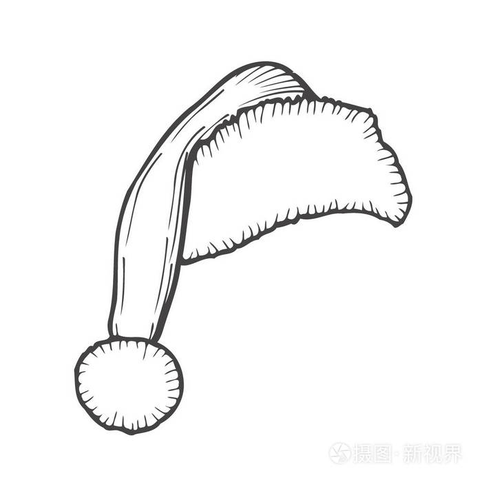 涂鸦墨水圣诞老人帽或睡帽插画-正版商用图片14jy4y-摄托新视界