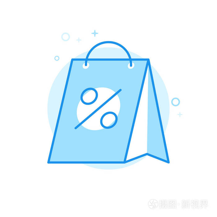 圣诞销售, 购物袋平向量图标, 符号, 象形文字, 符号.