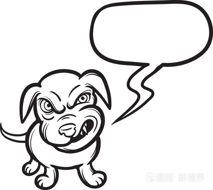 白板画愤怒的小狗