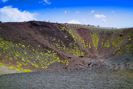 意大利埃特纳火山彩色斜坡景观