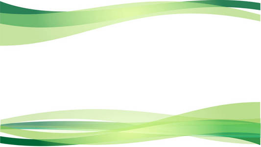 白色背景上的抽象矢量图像绿波。