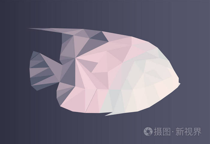抽象几何多边形鱼低聚矢量插图