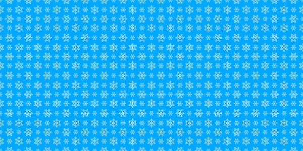 圣诞节和新年假期的冬季图案，蓝色背景上的白色雪花