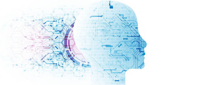 人工智能概念。 技术背景。 矢量科学图示