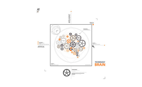 人工智能概念。 技术背景。 矢量科学图示