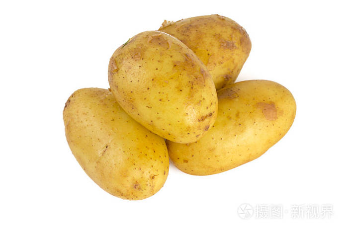 婴儿土豆分离在白色上