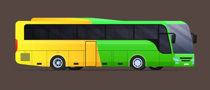 大旅游巴士。平的向量例证