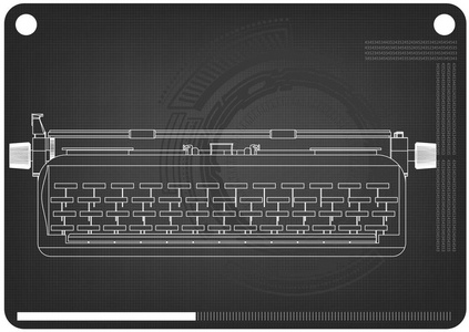 黑色打字机的3d 模型