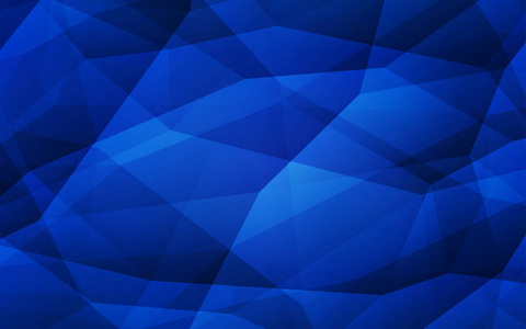 深蓝色矢量多边形抽象背景。 闪闪发光的抽象插图与优雅的三角形。 一个全新的设计为您的传单。