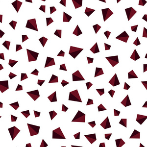 暗红色矢量无缝等距布局与线条三角形。 带有三角形的抽象风格的装饰设计。 时尚面料壁纸的图案。