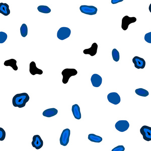 浅蓝色矢量无缝纹理与磁盘。 模糊的气泡在抽象的背景上与彩色梯度。 纺织品壁纸设计。