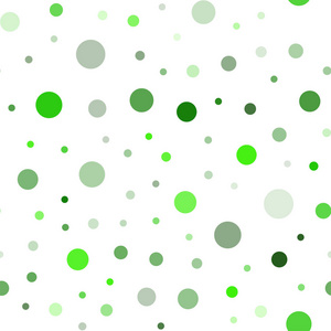 浅绿色矢量无缝模板与圆圈。 现代抽象插图与彩色水滴。 名片网站模板。