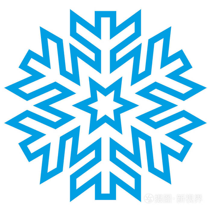 雪花图标或徽标.圣诞节和冬季主题矢量符号