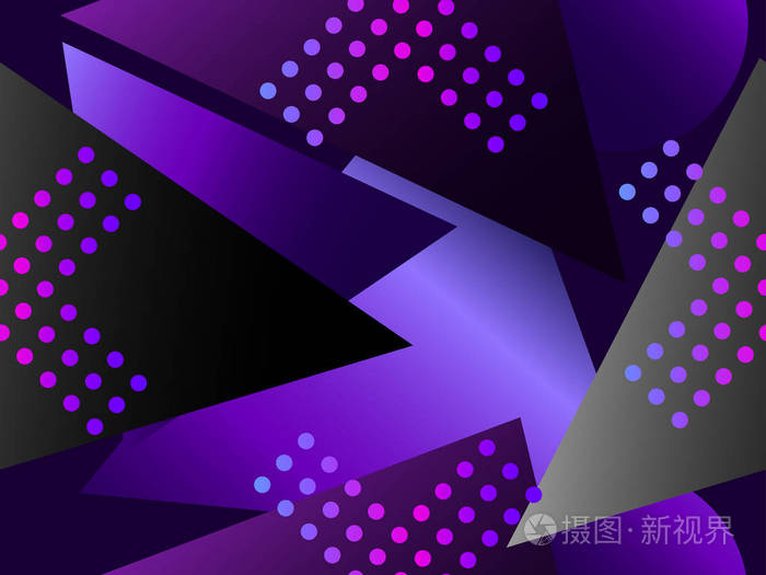 不对称几何物体梯度在20世纪80年代风格 矢量插图