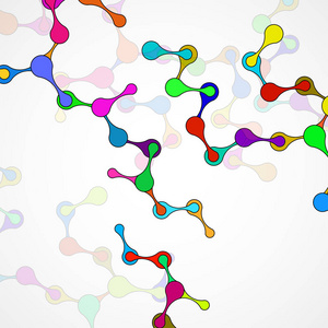 抽象的 dna 分子结构, 五颜六色的背景。向量