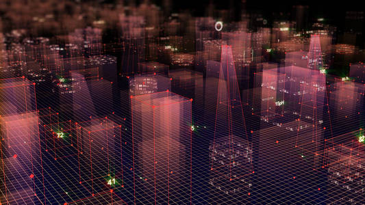 从信息空间的网络空间信息存储中的数据中呈现抽象的技术数字城市
