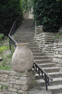 通往保加利亚Balchik植物园的楼梯。