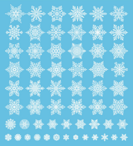平线雪图标雪花轮廓 圣诞横幅卡的好元素 新年装饰品掌片