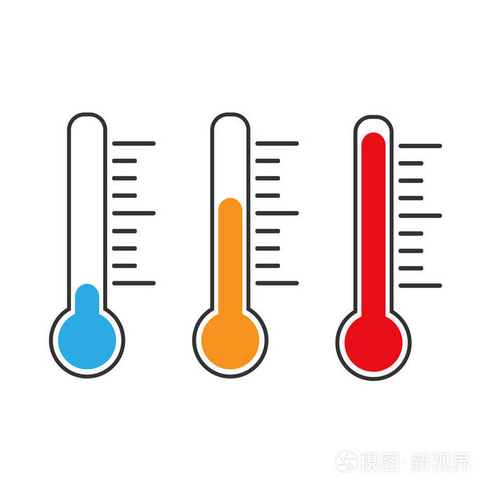 温度计图标矢量插图. 寒冷的天气