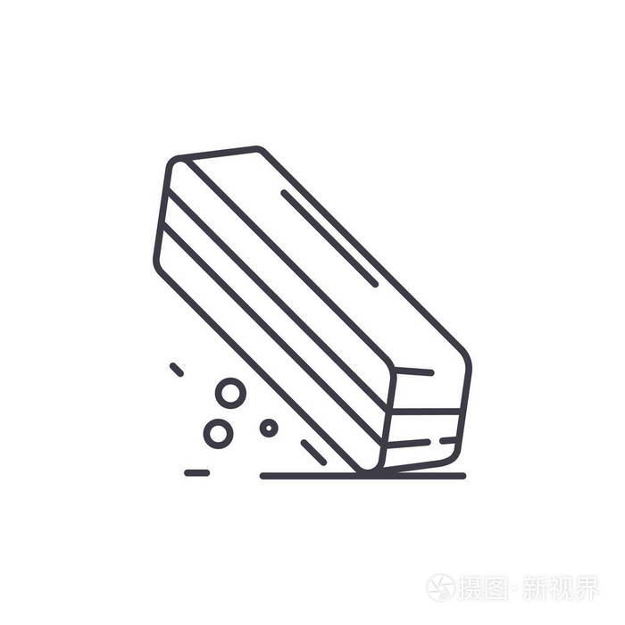橡皮擦线图标概念.橡皮擦向量线性例证, 标志, 标志