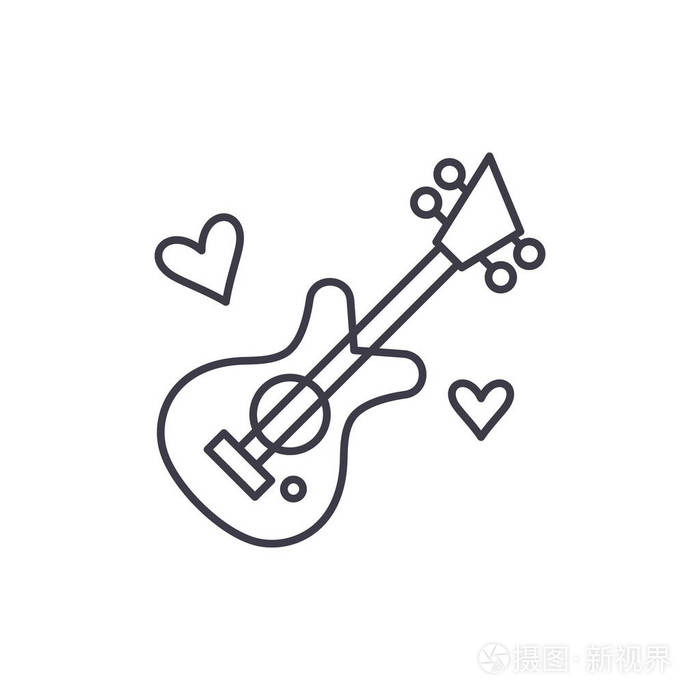 吉他音乐向量线性例证, 标志