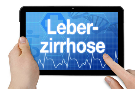平板电脑与德国肝硬化词汇leberzirrhose