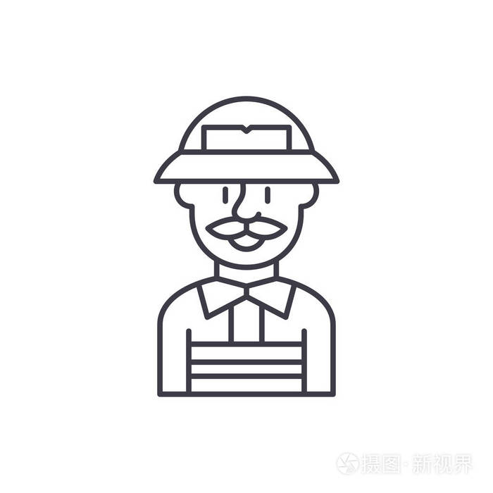 服务工程师向量线性例证, 标志