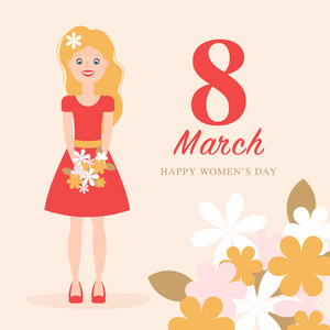 s Day March 8. Flat design