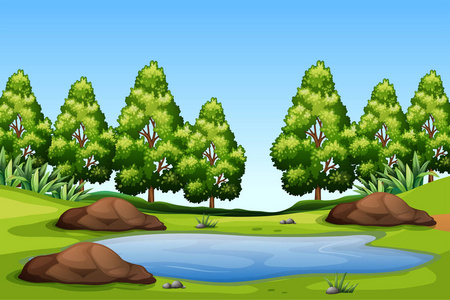 自然绿色景观插图