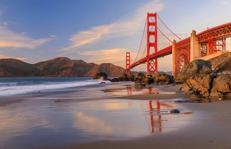 s Beach at sunset in San Francisco, California