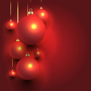 红色圣诞球背景设计