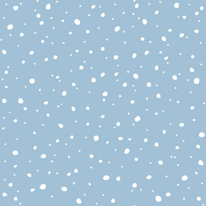 降雪无缝图案。 白雪和蓝天矢量背景。 冬季降雪。