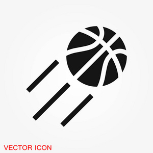 篮球图标矢量在时尚平面风格孤立的白色背景。 篮球图标篮球图标插图