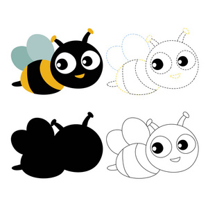 儿童蜜蜂艺术作品矢量设计图片