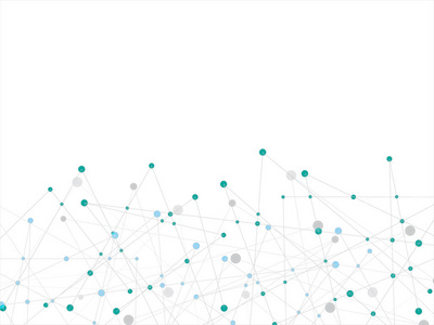 白色技术和科学抽象背景与蓝色和灰色线点。 业务和连接概念。 未来主义和工业4.0概念。 网络数据链接和网络主题。